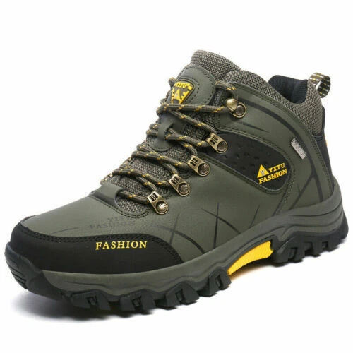 Herren Wasserdichte Knöchelstiefel Outdoor Leder Stiefel Wanderschuhe Stiefel - Bild 2 von 28