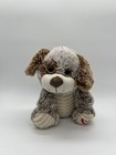 Kellytoy Brown Puppy Dog Plush Corded or Ribbed Cream Red/White Heart Toy 6"
