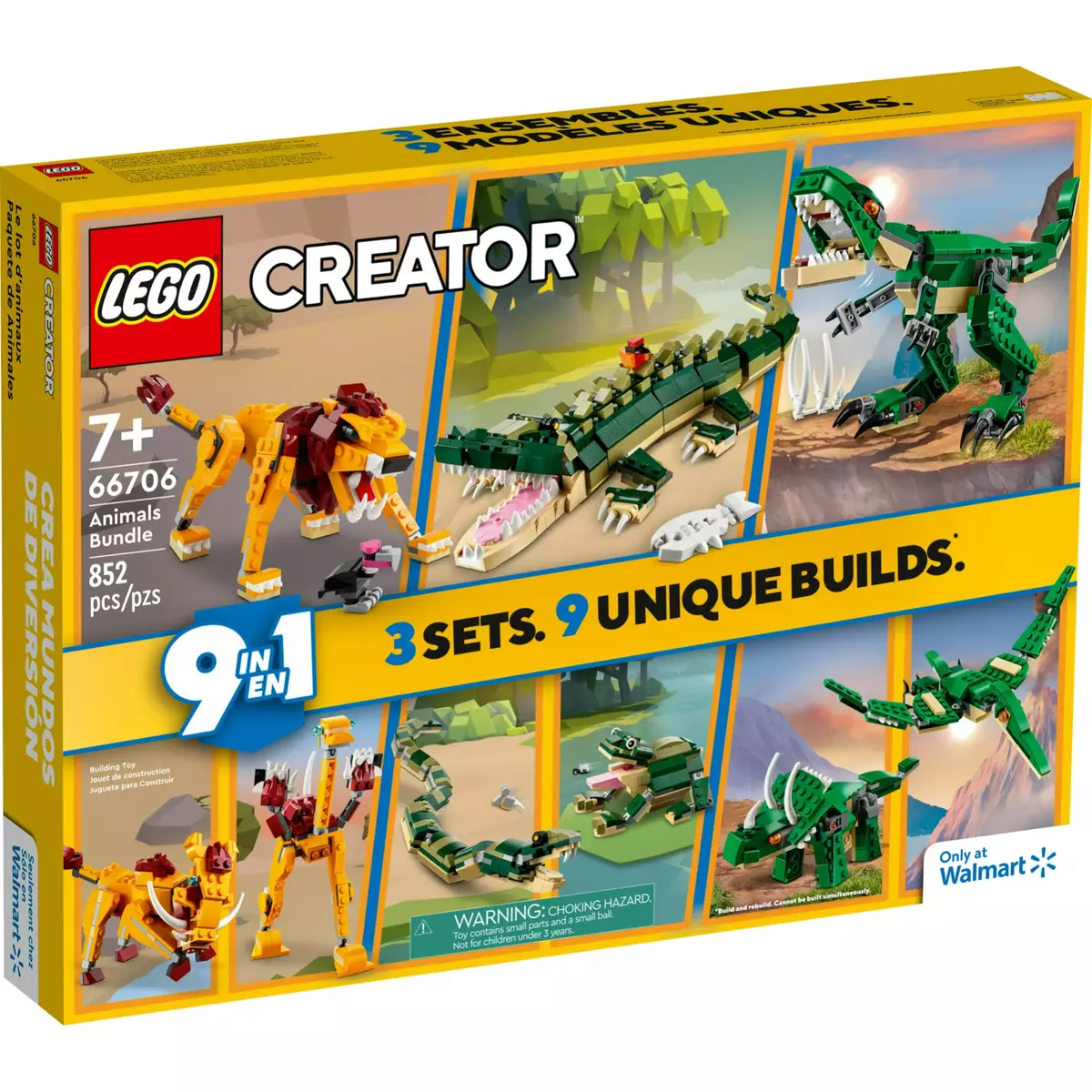 LEGO Creator 3in1 Crocodile 31121 Building Toy Featuring Wild Animal Toys,  for ages 7+, (454 Pieces)