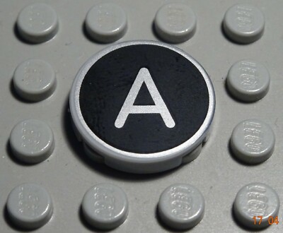 Lego Tile - Tile Round 2x2 New Grey Black with Letter A