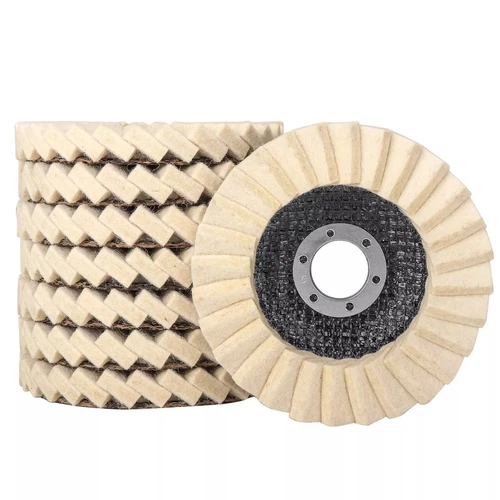 2PCS 4,5" Dischi Lucidatura Lana Finitura Ruota Tamponi Lucidanti,per Smerigliatrice Angolare - Foto 10 di 16