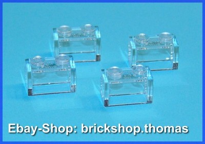 Lego 4 x Steine Bausteine transparent 3065 Brick 1 x 2 Trans-Clear - NEU / NEW