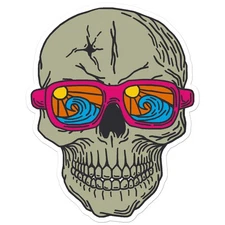Sunglasses Surf Skull - Vinyl Decal Sticker - Car Window Laptop - ebn11448