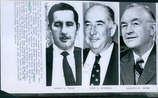 1971 John Mitchell Maurice Stans Robert Vesco Bribe Crime Wirephoto 7X9