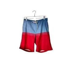 Goodfellow & Co Striped Swim Red and Blue Board Shorts Trunks Men's Medium