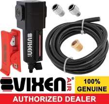 3/8" NPT ALUMINUM WATER TRAP FOR COMPRESSORS WITH 3/8" OR 1/4" FITTING KIT BLACK