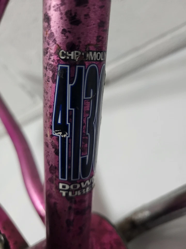 Quadro de bicicleta vintage Dyno Air BMX roxo com manivela e braçadeira de assento bom - Imagem 4 de 4