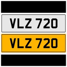 VLZ 720 V 3X3 DATELESS PRIVATE NUMBER PLATE VAL VICK VIC VIK VIN VINCE VIV VERN