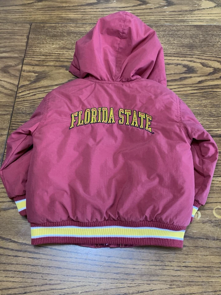 Vintage Starter Toddler Size 2T Hooded Bomber Jacket Florida State Seminoles - Imagem 4 de 4