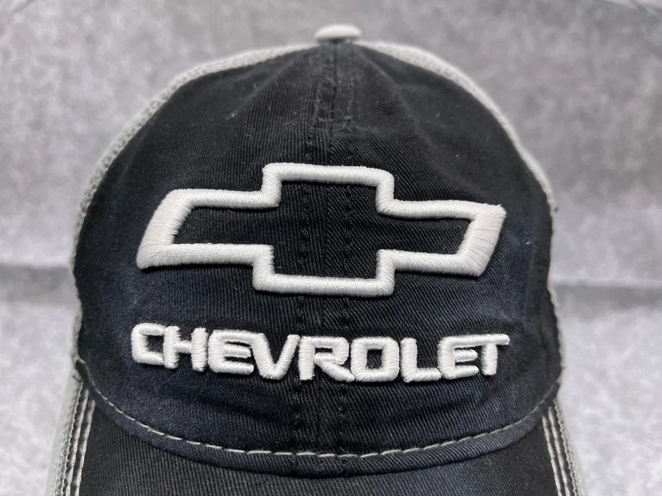 Gorra Chevrolet correa trasera adulto talla única gris negro 100 % algodón Foto 2 de 4