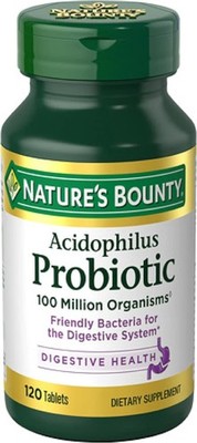 Nature's Bounty Lactobacillus Acidophilus Probiotic Supplement - 120 Tablets