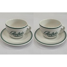 Ralph Lauren Home Ralph's Coffee Espresso Cup  Saucer Set of 2 Christmas Gift