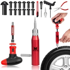 Richcat Tubeless Tire Puncture Repair Kit with Mushroom Plug, Repairs punctur...