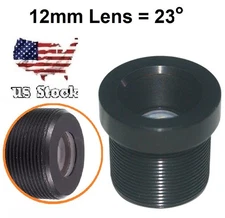 12mm CCTV Camera Lens 1080p F2.0 FPV Security Camera Lens for IP Camera Black