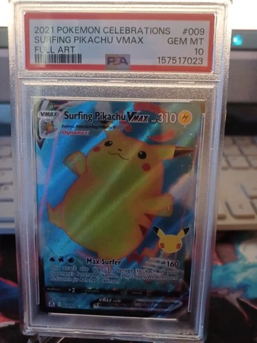 Surfing Pikachu VMAX 009/025 Celebrations Holo graded PSA 10