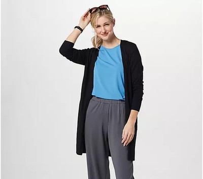 Form & Line by Universal Standard Knee Length Cardigan-Black-XXXS A398696 NEW