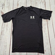 Under Armour Swim Loose Black Short Sleeve Performance Swim Shirt Youth L