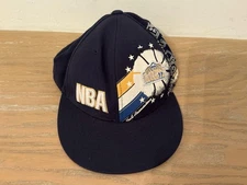 Denver Nuggets Hat Cap Fitted Mens 7 3/8 Navy NBA Basketball All Over Graphic