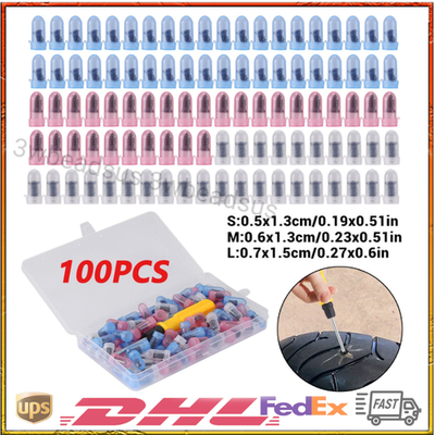 #ad #ad 100Pcs Tire Repair Rubber Nails Tyre Puncture Repair Screws Kit w Screwdriver $11.92