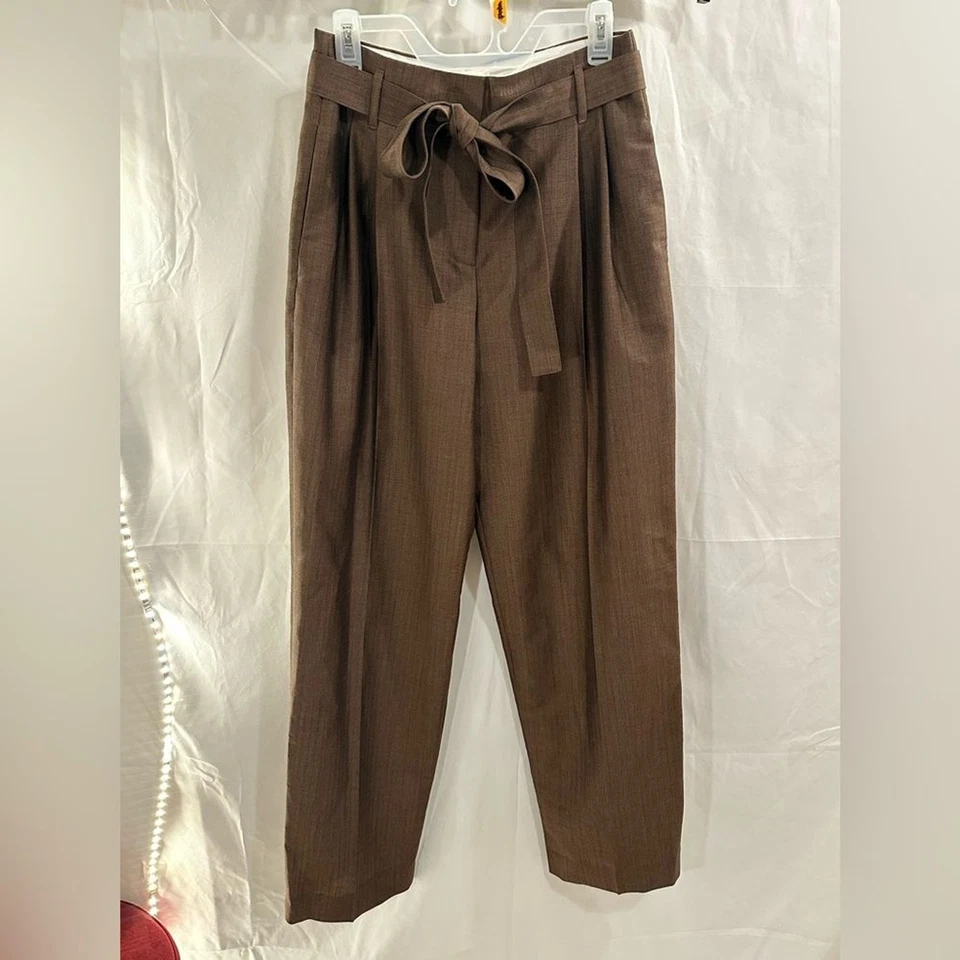 Новый с Ярлыками Row Lonan брюки в темно бежевый FWRD широкие ноги шерсти брюки - Изображение 2 из 4