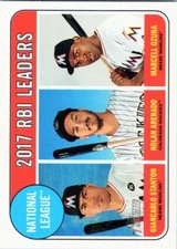 2018 Topps Heritage #4 Nolan Arenado/Giancarlo Stanton/Marcell Ozuna LL