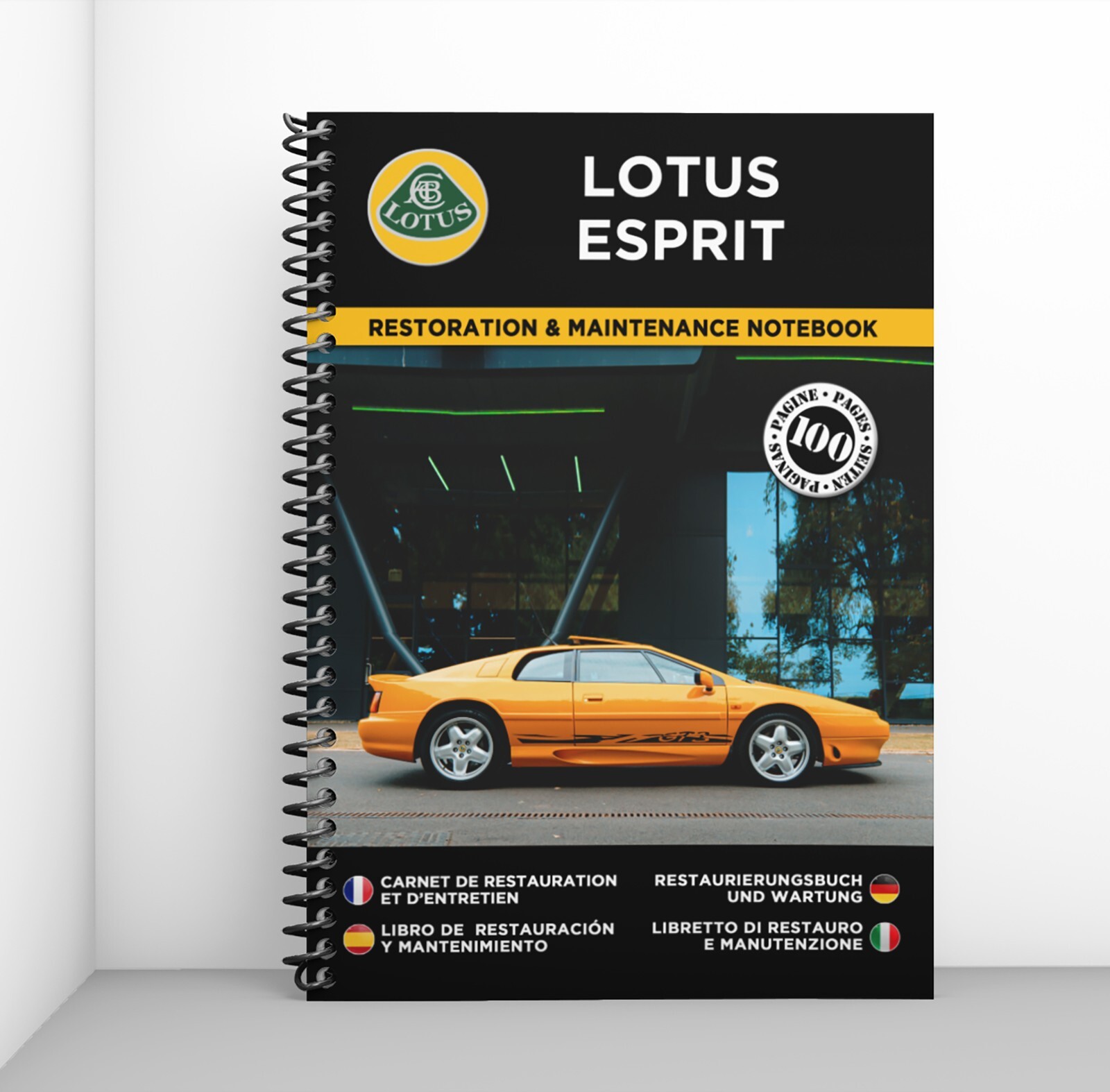Carnet de restauration Lotus Esprit pour le suivi d'entretien d'un coupé de collection