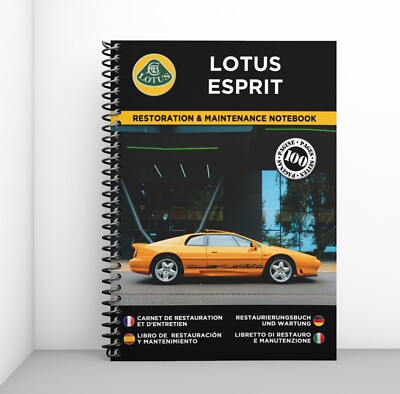 LOTUS ESPRIT : Restaurierungsnotizbuch & Wartung - KOSTENLOS VERSAND