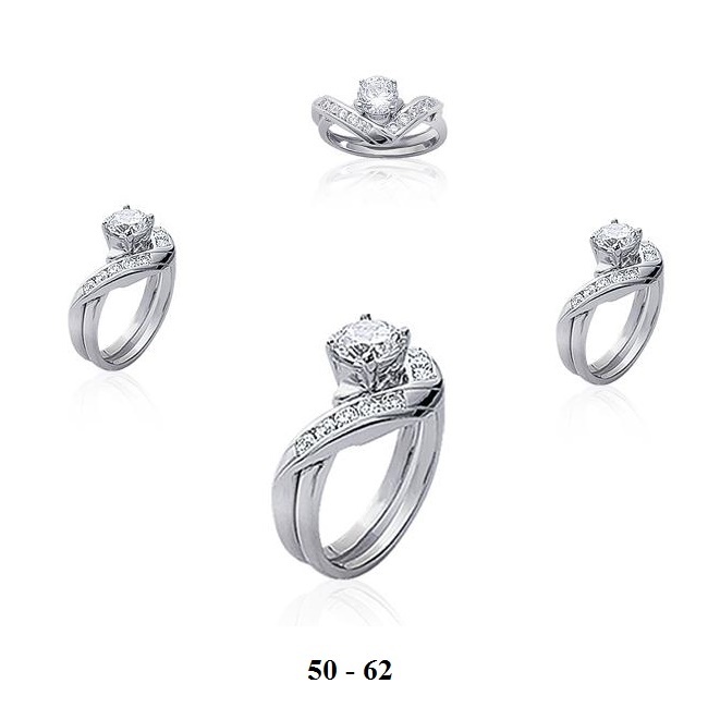 Bague Taille 52 Argent 925 Rhodié Pavé Diamant Cz - Dolly-Bijoux | Bijou Fantaisie Chic