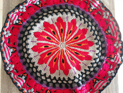 Limited Edition***RED MANDALA***, Round Rug, 23