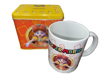 Nintendo Super Mario Bros Daisy  Tasse  mit Spardose Münzbox 9x13x11cm