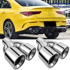 Pair Car Exhaust Tip Stainless Steel 2.5" In 3.5" Out For Mercedes-Benz CLA180
