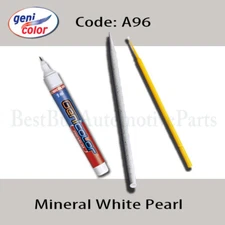 OEM Touch-Up Paint Pen Kit BMW-A96-Mineral White Pearl-Sanding Stick/ MicroBrush