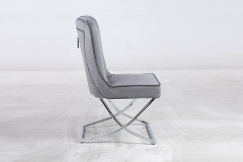 Marble 130, 160, 180 cm Dining Table with 6 Velvet Chairs Black Cream Grey White - Picture 7 of 64