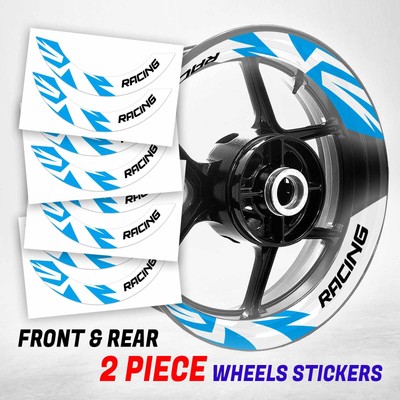 S09W Aqua 2-PIECE Wheel Stickers For VULCAN 650 15 16 17 18 19 20