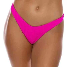 Luli Fama Pink Pura Curiosidad High Leg Brazilian Swim Bottom L34841 Size M
