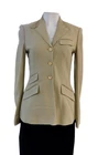 Polo Ralph Lauren Jacket Women Khaki Tan Cotton Goat Suede Trim