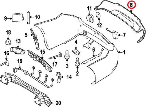 NEW OEM AMG SPORT PACKAGE MERCEDES BENZ MB W204 C REAR BUMPER DIFFUSER BLACK - Picture 3 of 3