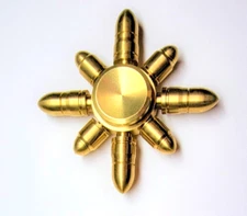 Boys Heavy Fidget Spinner Removable 8 Arms Bullets Gold Hand Toy Quality XMAS