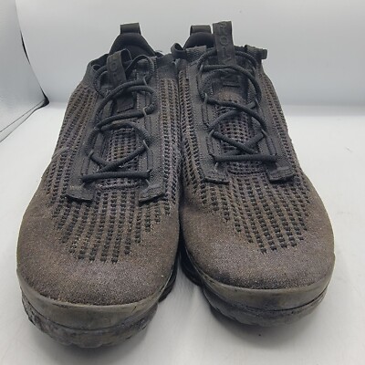Nike Air Vapormax 2021 FK Flyknit Mens 10 Triple Black Shoes 