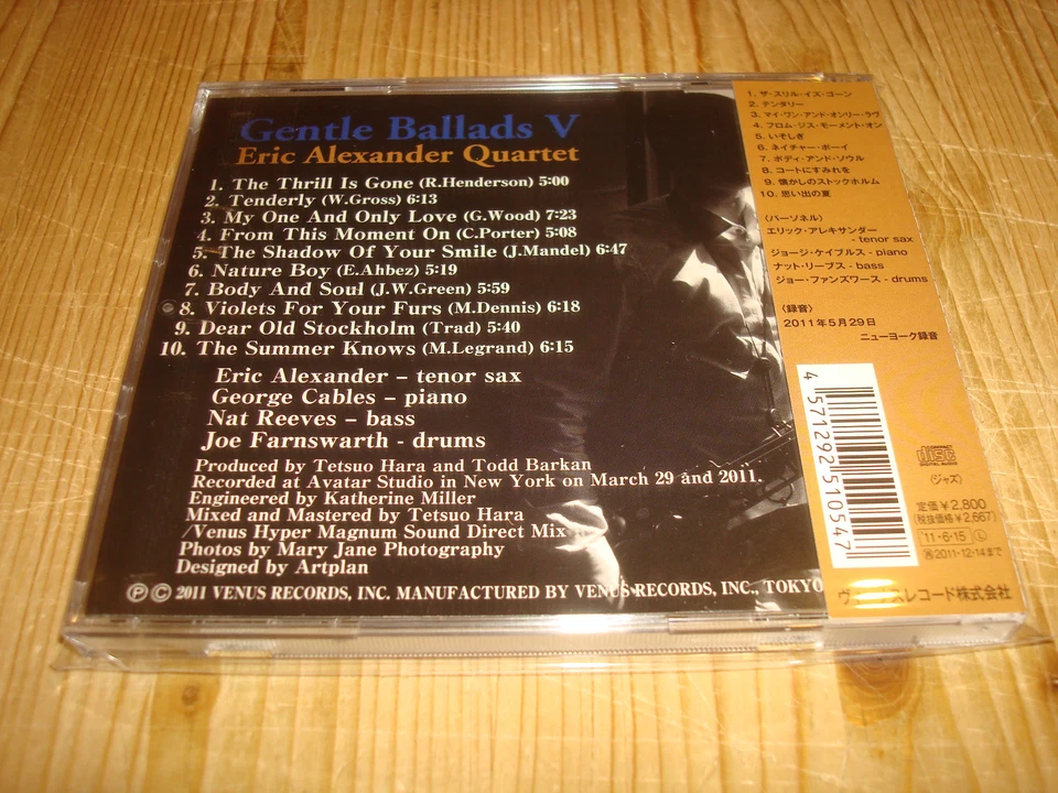 ERIC ALEXANDER Gentle Ballads V Audiophile VENUS JAPAN CD NEU Signed Signiert - Bild 2 von 2