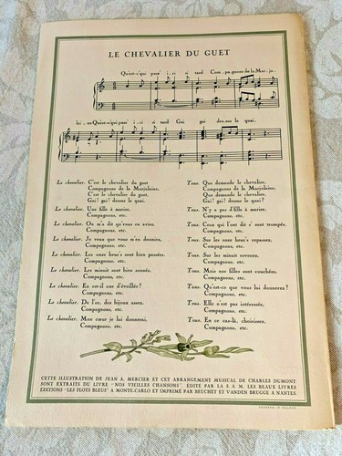 1955 Vintage Carribean Cruise French Menu with Lovely Watercolor Cover and Music - Picture 10 of 11