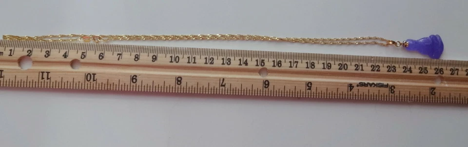 De Colección Oro 14K Lavanda Jade Loto Buda Yoga KwanYin Guanyin Colgante f Collar Foto 4 de 4