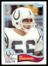 Tarjeta de fútbol americano Ed Simonini 1982 Topps #20 Baltimore Colts 27800