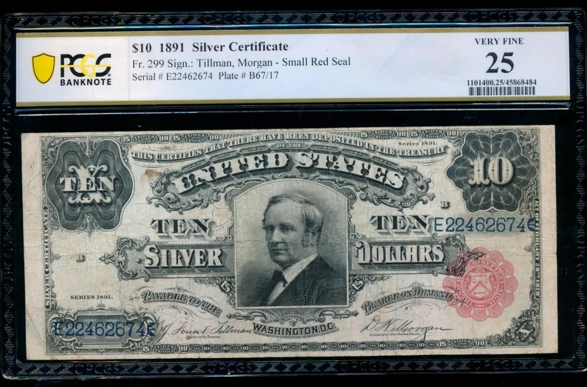 Grade 25 1891 Year US Large Silver Certificates for sale | eBay