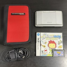 Nintendo DS Original NTR-001 Silver Handheld w Case Charger 2 Games TESTED