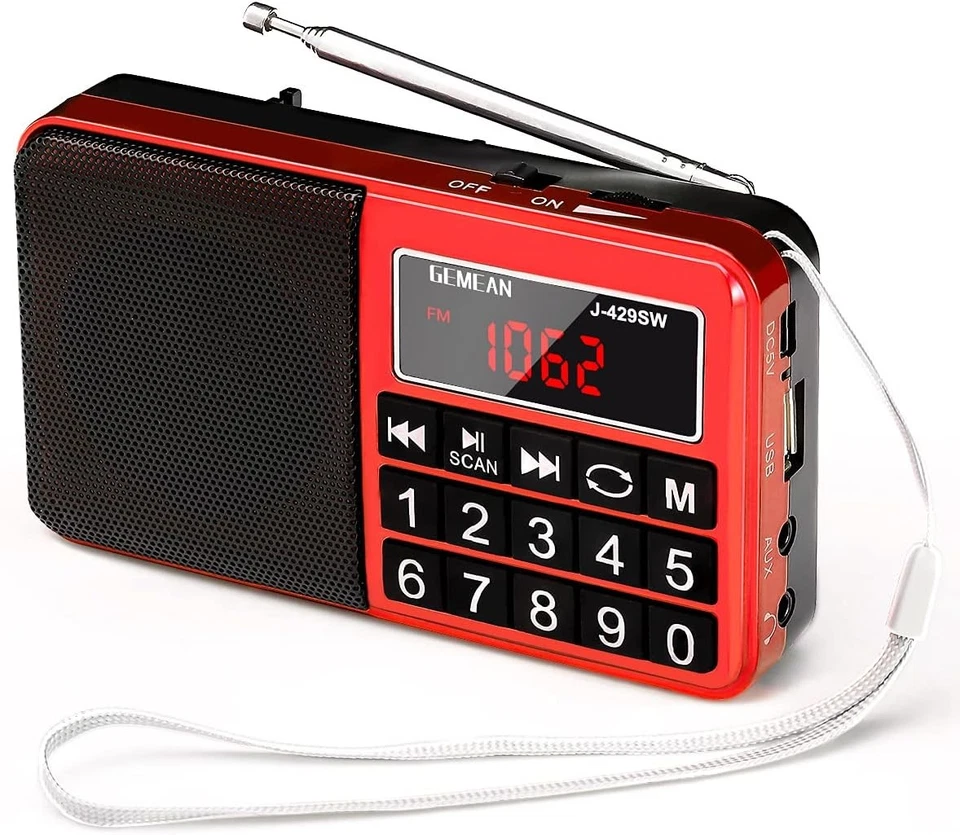GemeanJ-429SW Radio USB Portatile Ricaricabile FM AM (MW) Larga