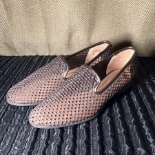 Charles David Forrest women Mesh Studded Brown Loafers Slip On Breathable Size 8