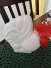 Vintage Avon Rooster Bottle Milk Glass Decorative Collectible, empty