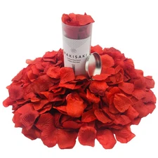 Dark Red Scented Artificial Silk Rose Petals 1000 PCS Pre-Separated