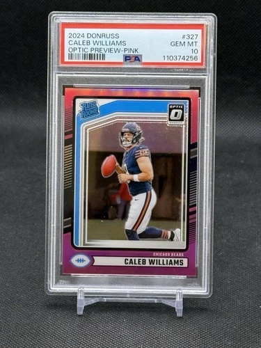 PSA 10 2024 Panini Donruss  Caleb Williams #327 Optic Preview Pink Prizm